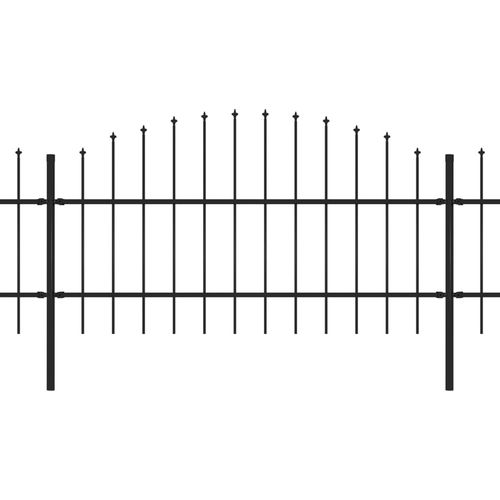 Vrtna ograda s ukrasnim kopljima (0,75-1) x 10,2 m čelična crna slika 13