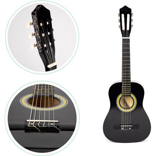 Ecotoys drvena gitara sa 6 žica crna slika 4