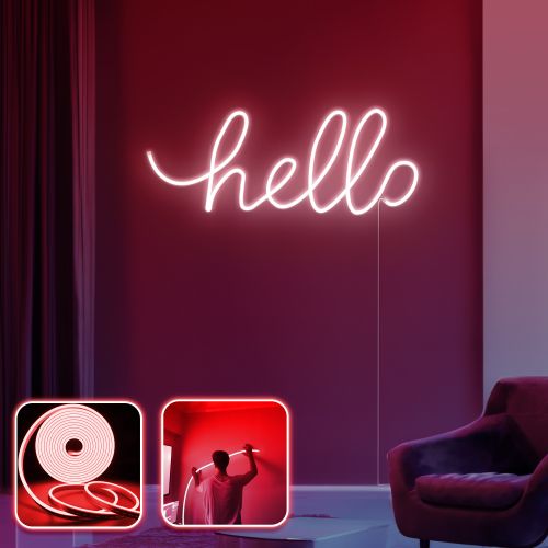 Opviq dekorativna zidna led svjetiljka, Hello - Large - Red slika 2