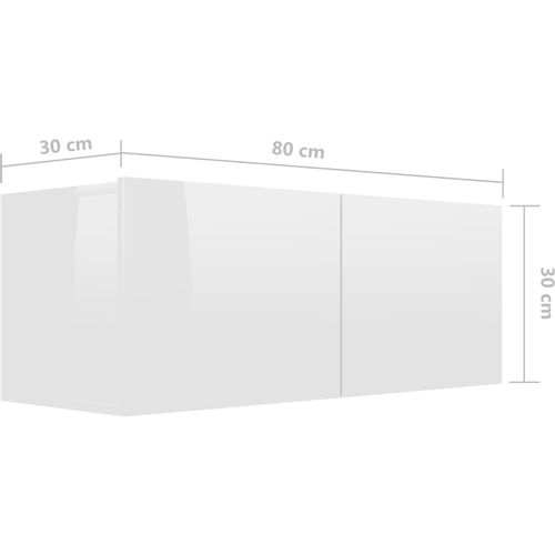 TV ormarić visoki sjaj bijeli 80 x 30 x 30 cm od iverice slika 34