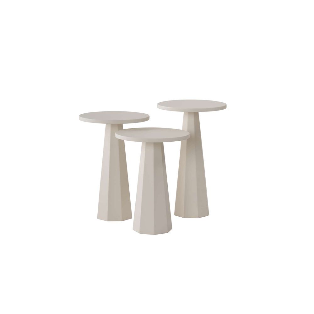 Set bočnih stolova "Lilyum" (57 + 52 + 47) - bijela boja slika 7