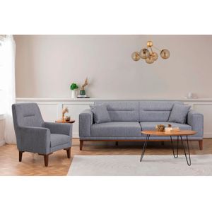 LİONES-TKM1-1008 Grey Sofa-Bed Set