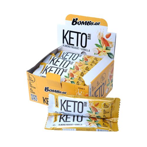 BOMBBAR Keto bar nepreliveni bar sa badem nugatom i aromom vanile 40g slika 2