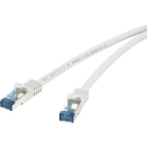 Renkforce RF-4145286 RJ45 mrežni kabel, Patch kabel cat 6a S/FTP 3.00 m siva sa zaštitom za nosić, vatrostalan 1 St.