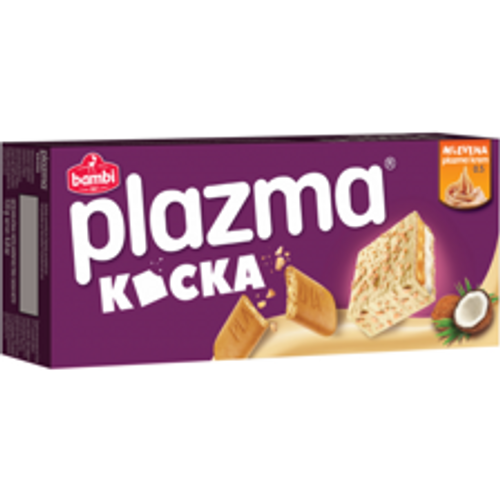 PLAZMA KOCKA PRELIVENA BELOM ČOKOLADOM  130 G slika 1