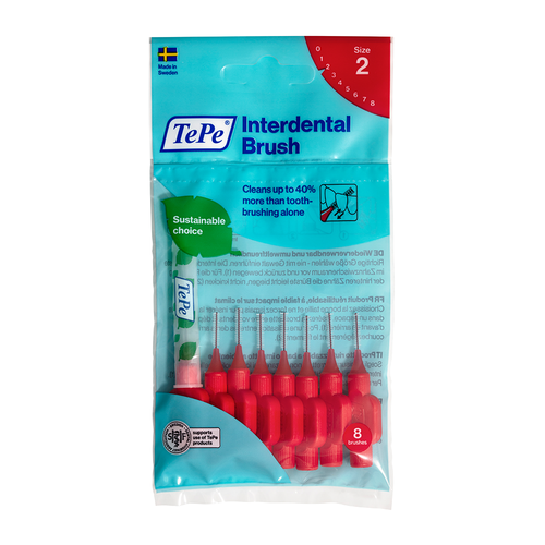 TePe Original Interdentalne četkice Crvene vel. 2 / 0,5 mm - vrećica 8 kom slika 1