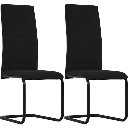 Konzolne blagovaonske stolice od tkanine 2 kom crne slika 1