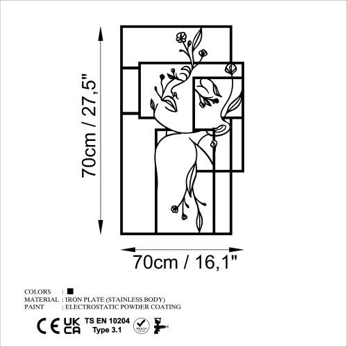 Wallity Metalna zidna dekoracija, Flower Woman 1 - L slika 6