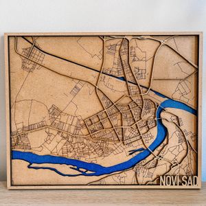 3D mapa grada "Novi Sad" (Braon)
