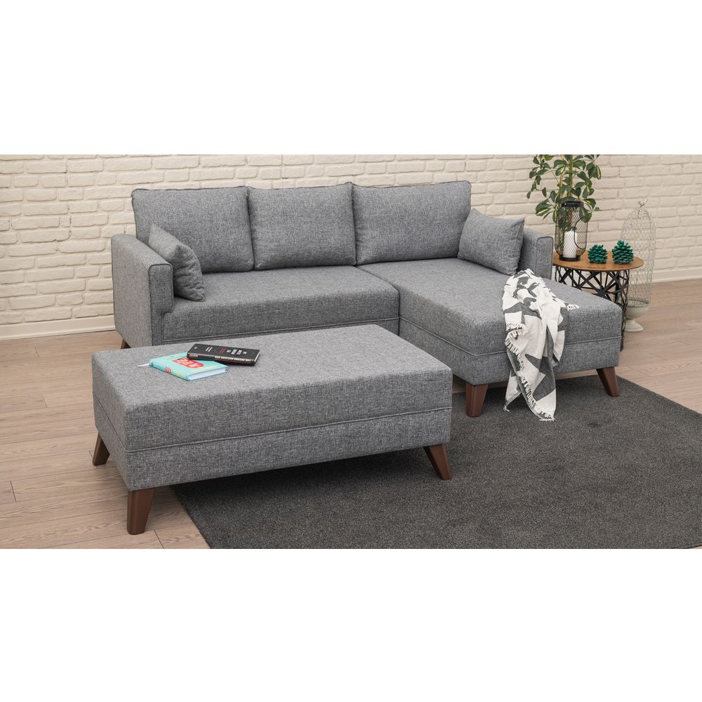 Ugaona Sofa Bella Desni Kut 2 Siva - Sofa-Krevet slika 3