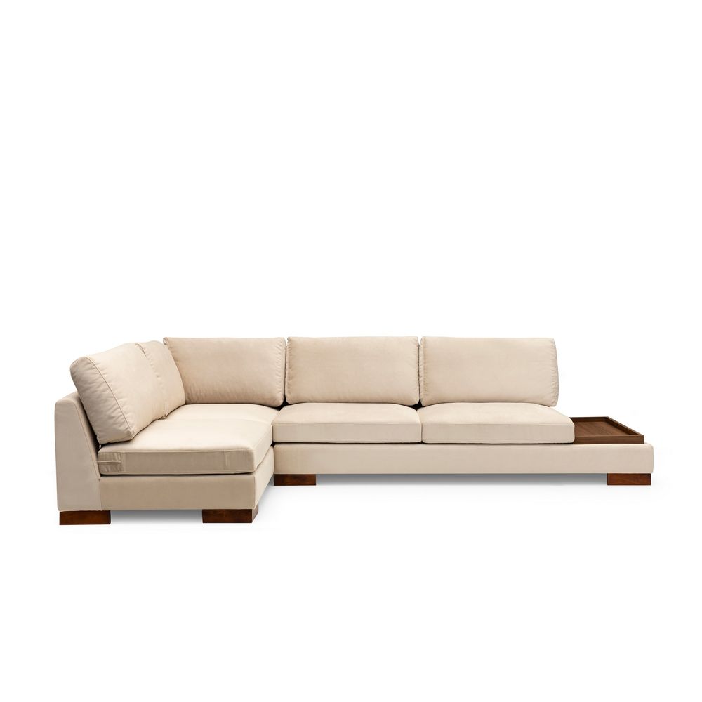 Ugaona Sofa 'Tulip Corner Left' s Pufnom - Bež Boja slika 7