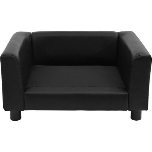 Sofa za pse crna 60 x 43 x 30 cm od pliša i umjetne kože slika 48