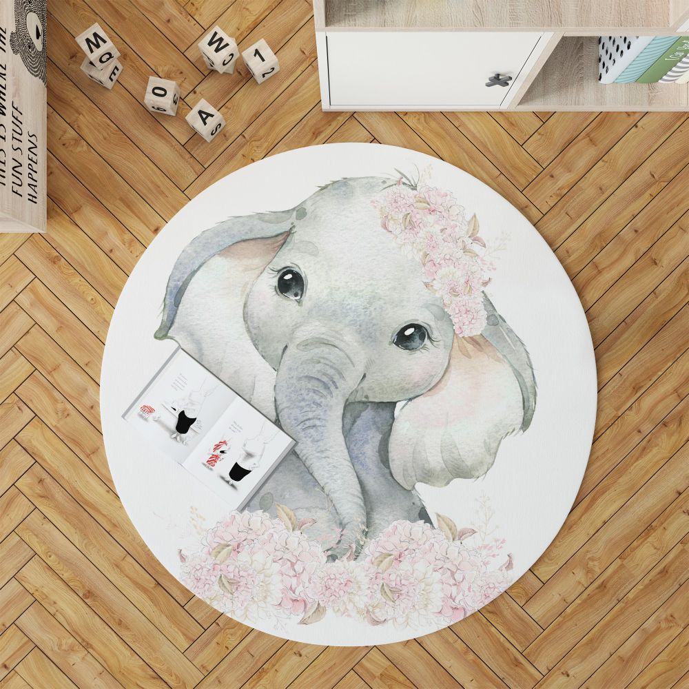 Tanki dječji tepih - SLON  (100 x 100) (Woopamuk150) - DIGITALNI PRINT slika 2