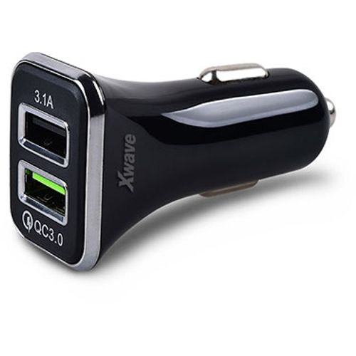 Xwave C22-2 USB brzi auto punjač/Dual 2xUSB/3,1A/2A utičnica/5 do 12V/Crna slika 5