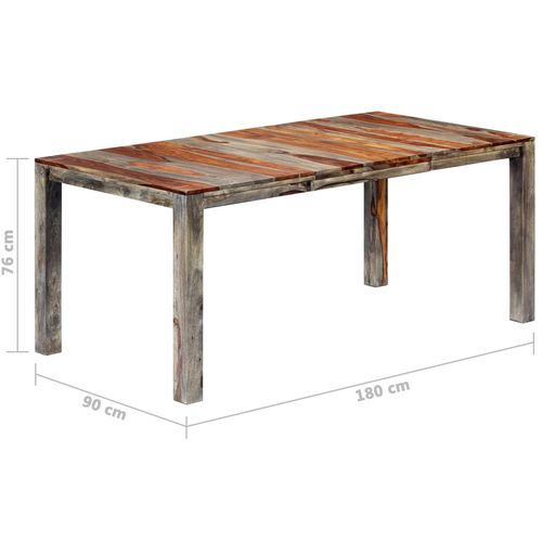 Blagovaonski stol sivi 180 x 90 x 76 cm od masivnog drva šišama slika 8