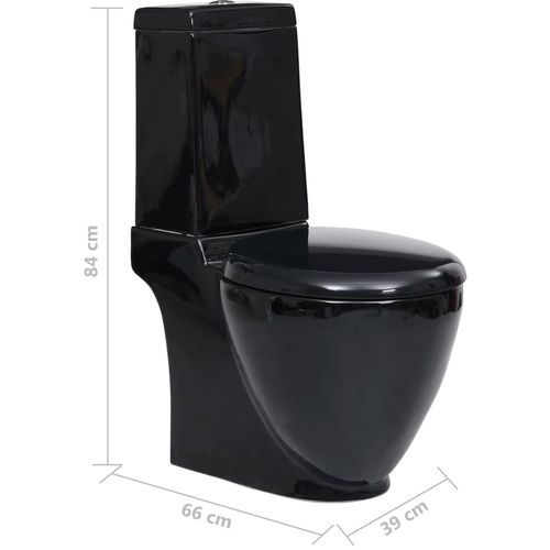 Keramička okrugla toaletna školjka s protokom vode crna slika 26