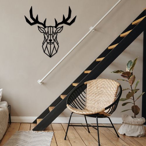 Wallity Deer2 Metal Decor Black Decorative Metal Wall Accessory slika 2