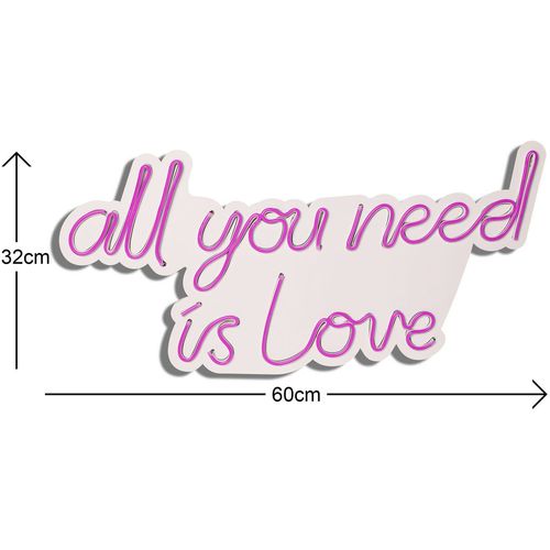 Wallity Ukrasna plastična LED rasvjeta, All You Need is Love - Pink slika 12