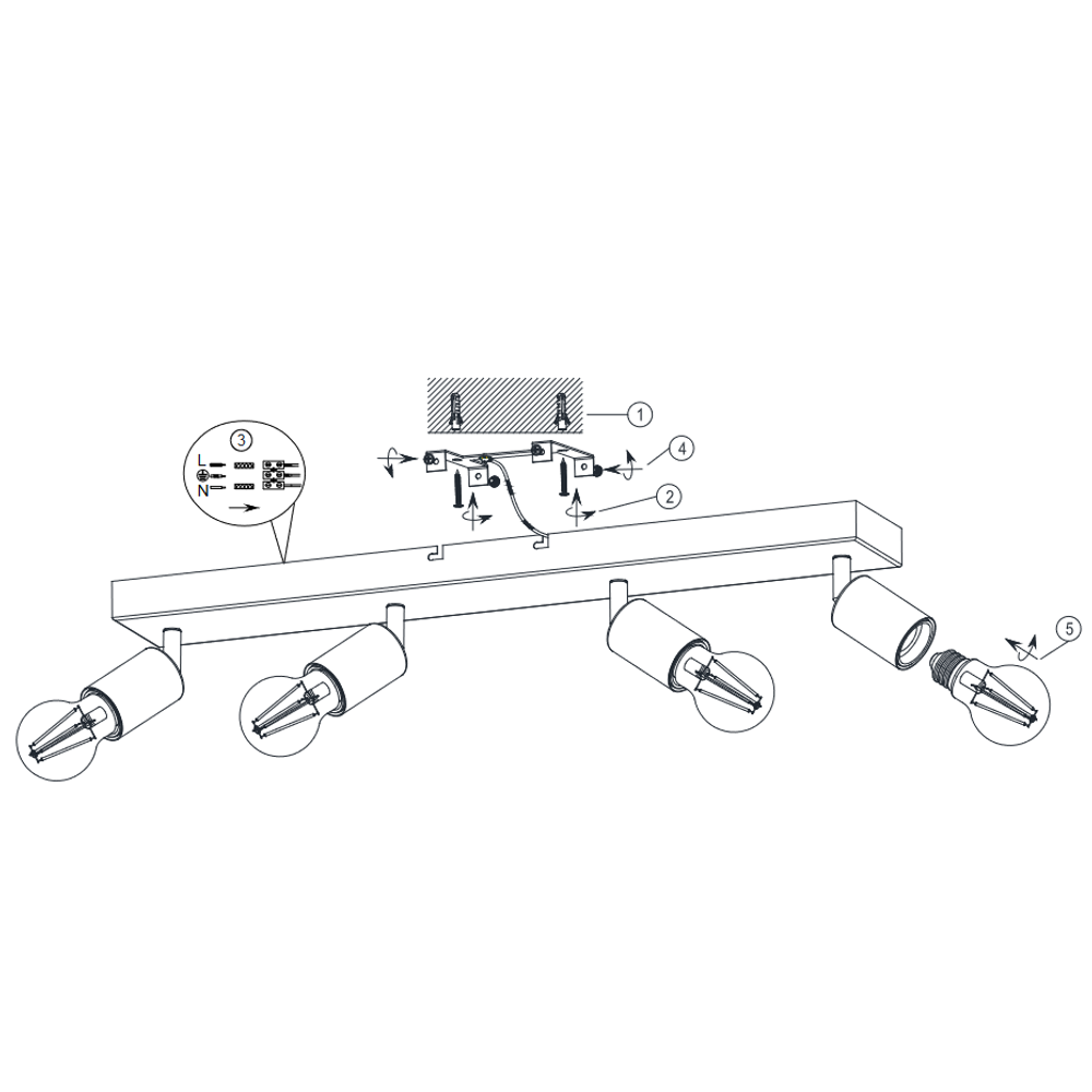 VANNES SPOT LAMPA,4XE27 C slika 4
