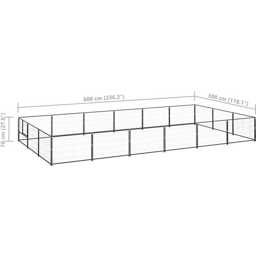 Kavez za pse crni 18 m² čelični slika 11