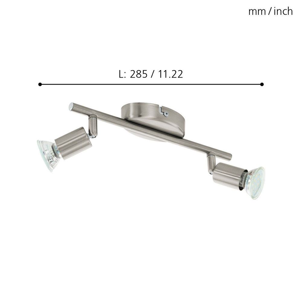 Eglo Buzz-led reflektor/2, led 2x3w, 2x240lm, nikl-mat,  slika 3