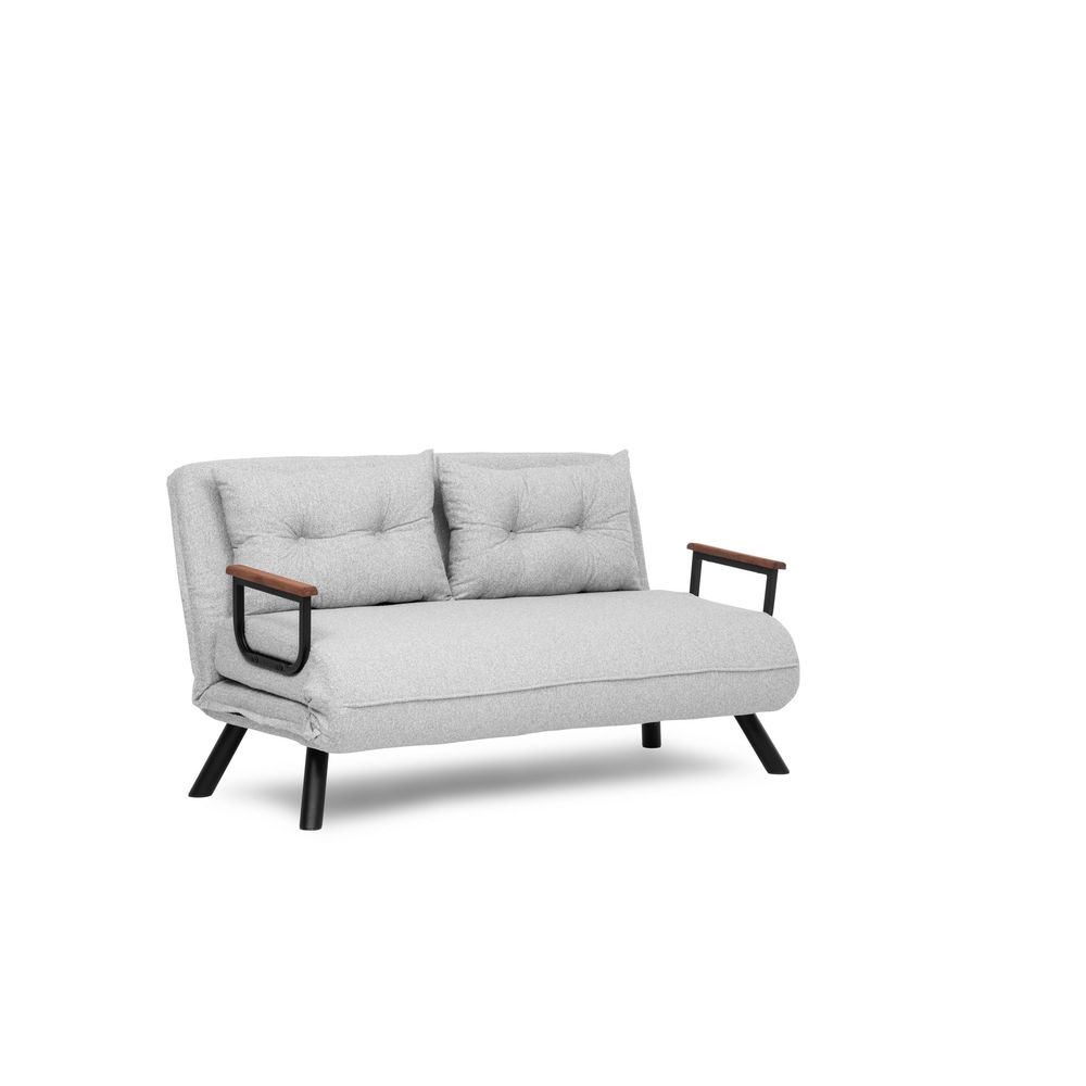 Sando 2-Sjedišni Sofa-Krevet - Teddy Tkanina - Siva slika 10