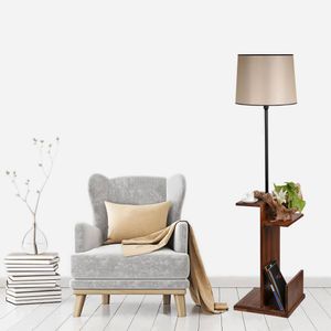 Vezir Siyah Lambader Pramit Hasır Abajurlu Black Floor Lamp