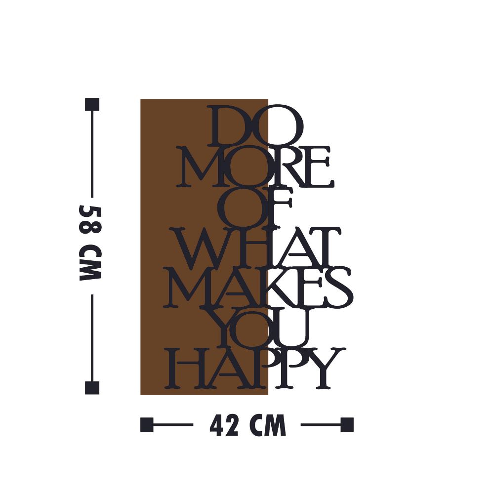 Ukrasni Drveni Zidni Dodatak 'Do More Of What Makes You Happy' u Boji Oraha i Crnoj slika 3