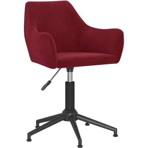 Okretna uredska stolica crvena boja vina baršunasta slika 9