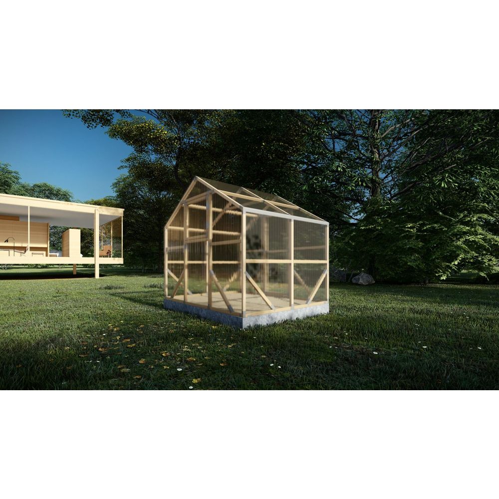 Drveni plastenik CASA S 2.6m x 2m, polykarbonat 4mm slika 7