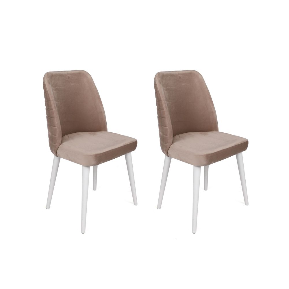 Tutku-324 V4 Set Stolica u Bež-Bijeloj Boji (4 Komada) slika 4