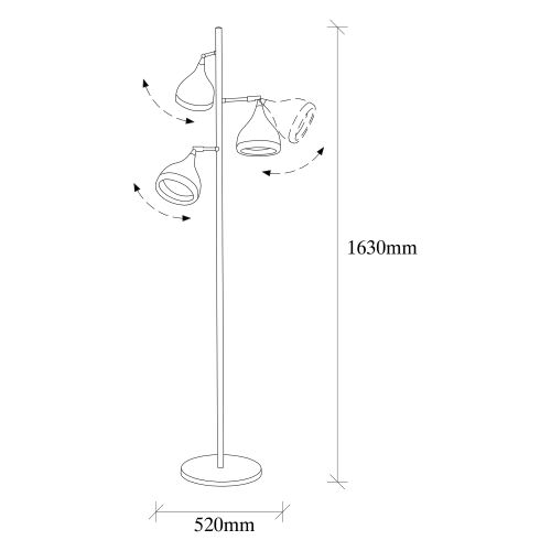 Yıldo - 7022 Crno-Zlatna Stajaća Lampa slika 6