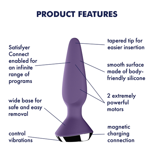 Satisfyer vibracijski analni čep Plug-ilicious 1, ljubičasti slika 7