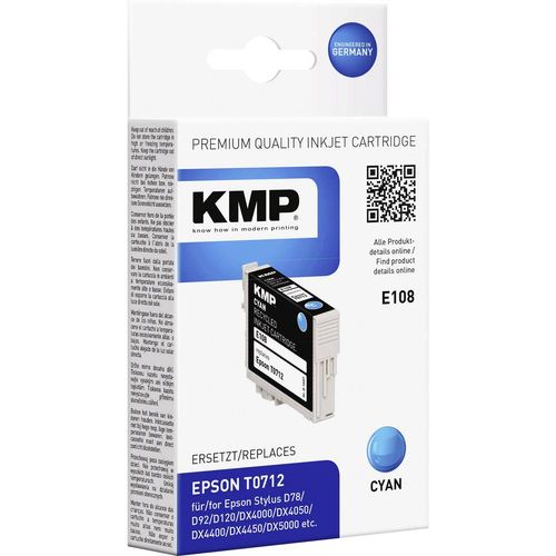 KMP tinta zamijenjen Epson T0712 kompatibilan  cijan E108 1607,4003 slika 1