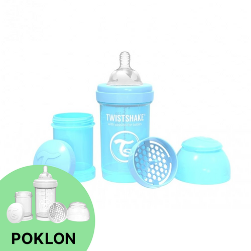 Twistshake bočica Anti-Colic 180ml Pastel blue + GRATIS Anti-Colic 180ml Bijela slika 1