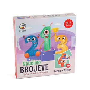 VRABAC PUZZLE FUN 40, puzzle Učimo brojeve