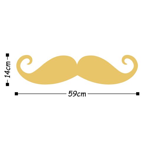 Wallity Metalna zidna dekoracija, Mustache Metal Decor - Gold slika 3