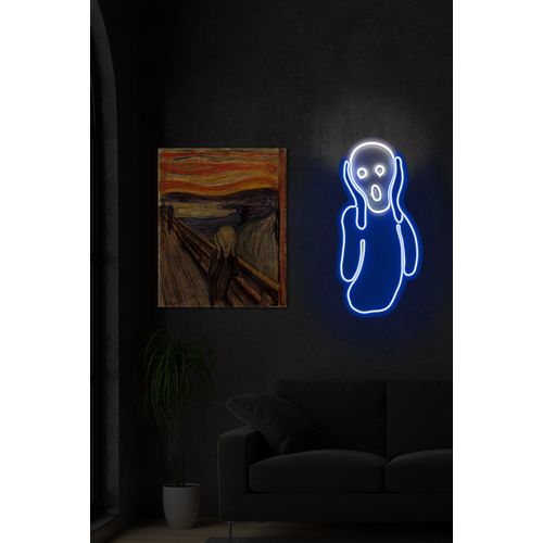 Wallity Ukrasna plastična LED rasvjeta, Scream - Blue, White slika 1