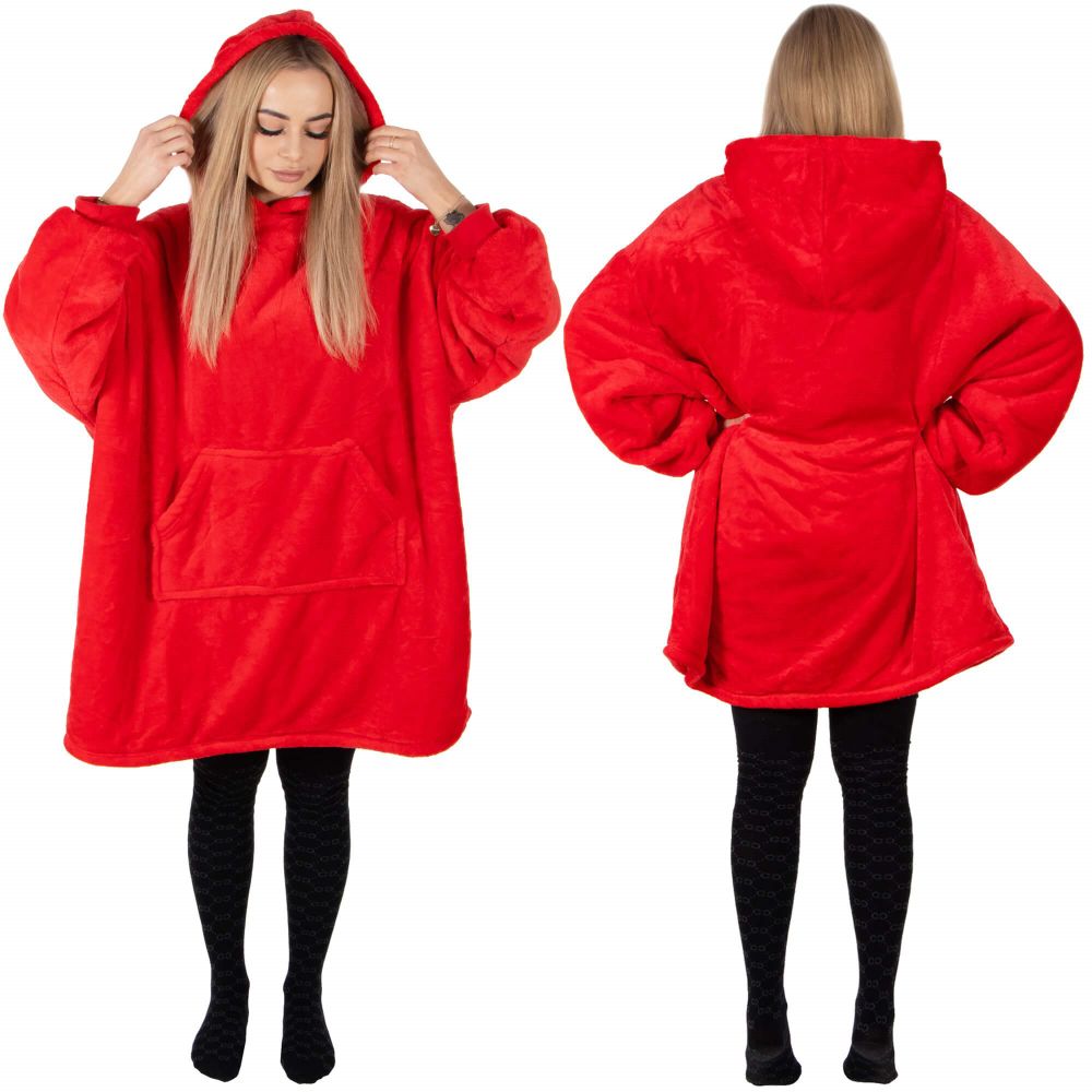 Springos mekana oversize majica u obliku deke, crvena slika 3