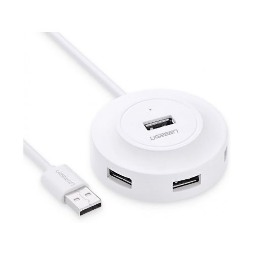 USB HUB UGREEN, USB 2.0 A, 4-portni, bijeli, 1m slika 1