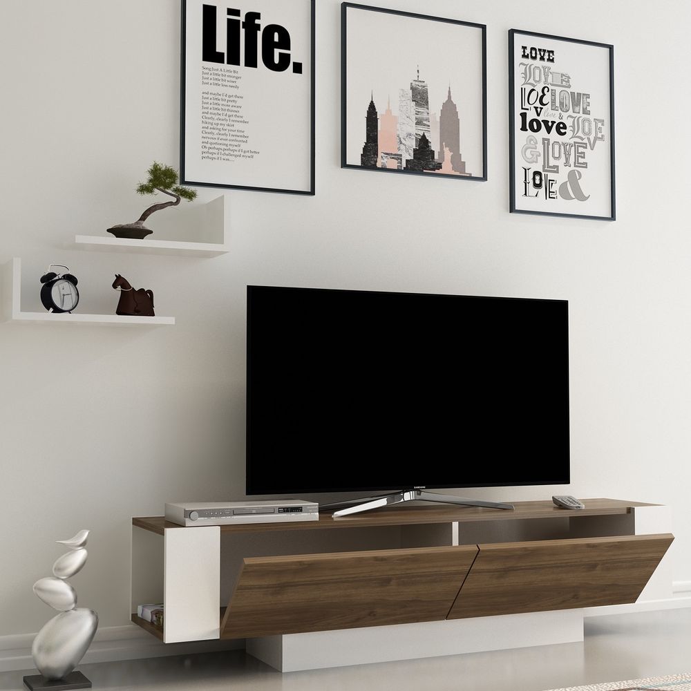 Matera - TV Stalak od Orahovog Drveta i Bijelog Oraha slika 2