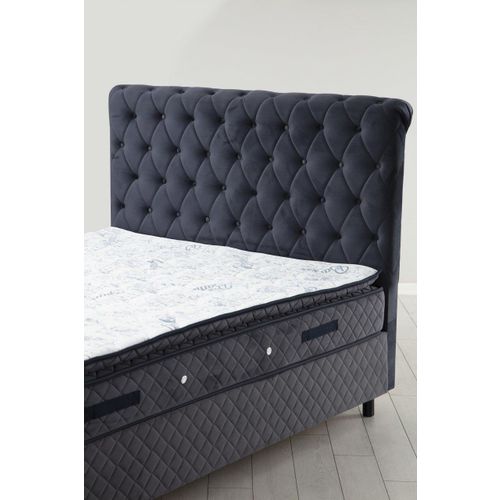 Sonata Set 90 x 190 v2 - Anthracite Anthracite Single Mattress, Base & Headboard slika 2