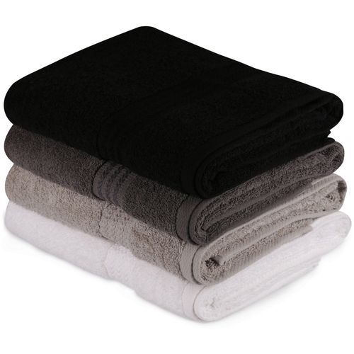 L'essential Maison Rainbow - Set Peškira za kupatilo u bojama crno, belo, sivo i tamno sivo (4 komada) slika 1
