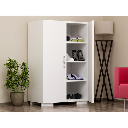 Mada4 Ayak - White White Shoe Cabinet slika 2