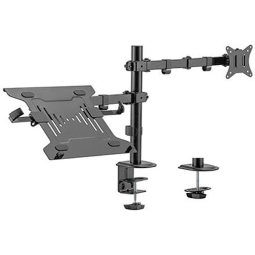 Gembird Adjustable desk mount with monitor arm and notebook tray slika 1