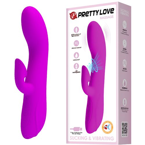 Ljubičasti vibrator sa opcijom usisavanja slika 1