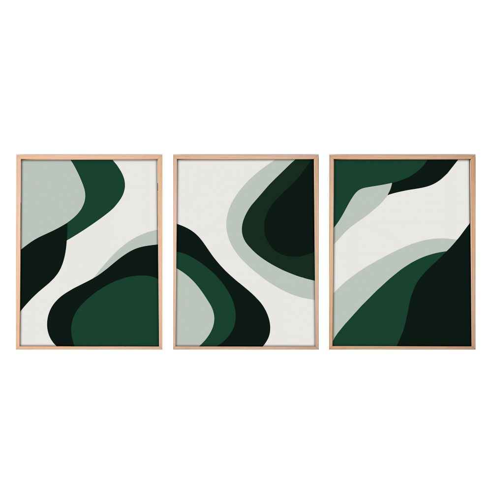 Huhu204 - Dekorativno Slikarstvo u Okviru od MDF-a 50 x 70 Multicolor (Set od 3 Komada) slika 6