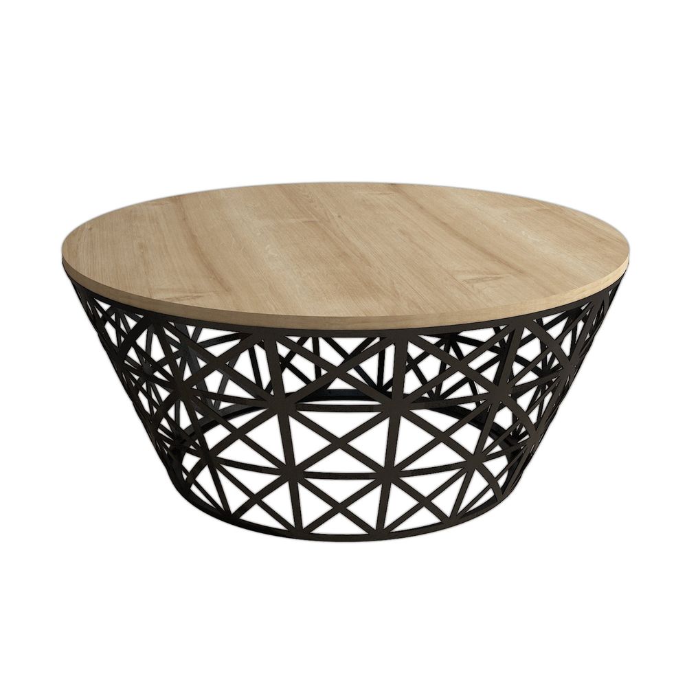 Stol za kafu od metalne ferforže - Oak Oak slika 4