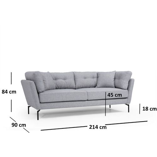 Atelier Del Sofa Trosjed, Sivo, Mapa 3 Seater slika 8