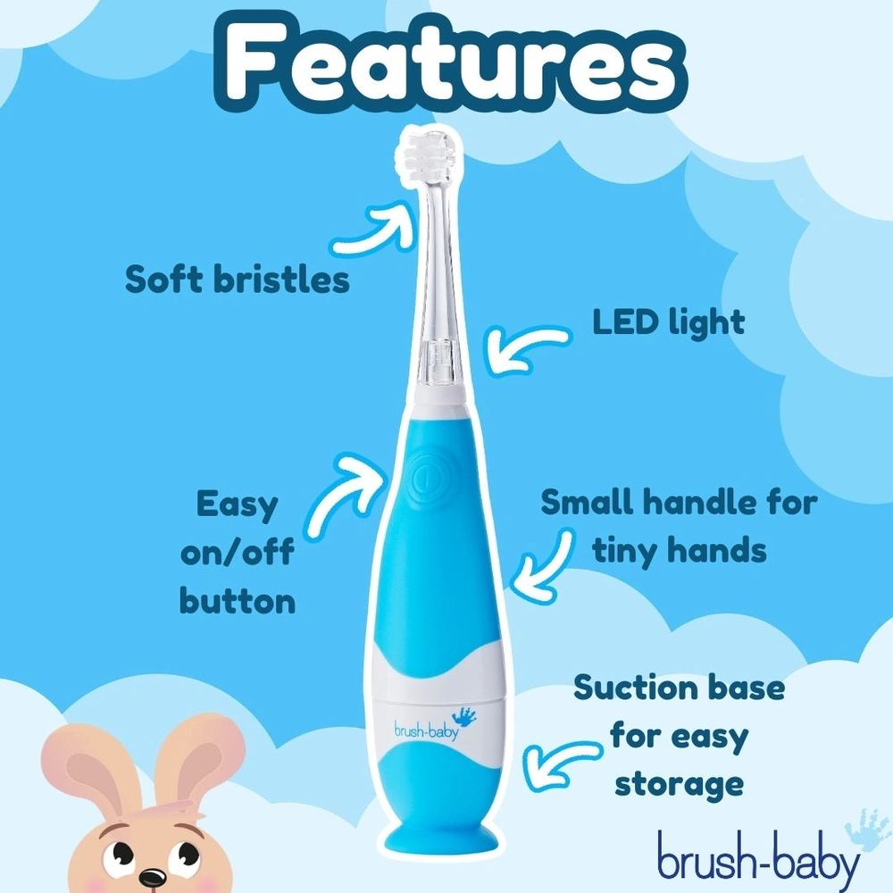 Brush-Baby Dječija električna četkica BabySonic (0-3 godine), Plava slika 3